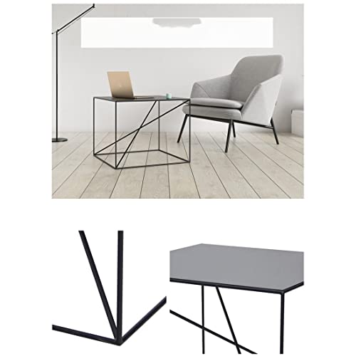 Table de chevet noire et support de canapé pour optimiser le rangement des petits salons - 5