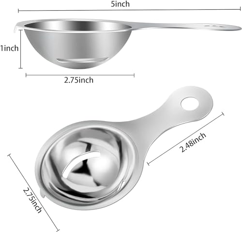 Image of Egg Separator Egg Yolk White Filter Food Grade Egg Divider Stainless Steel Egg Sieve Kitchen Gadget Cooking /Baker Tool Egg Extractor (13 x 7 x 2.8 cm)