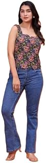 Women's Floral Kurta with Sharara Set, Pink and White, Sleeveless, Ethnic Wear Price In India