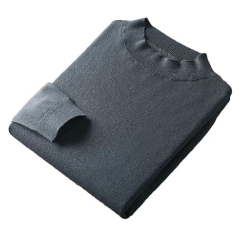 Men Imitation Merino Wool Sweater Thin Knit Solid Color Pullover