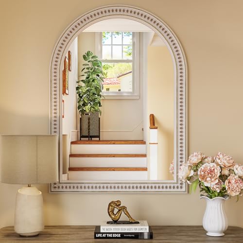 Wiserset Boho Mirror for Wall, 22" x 30" Farmhouse Arched