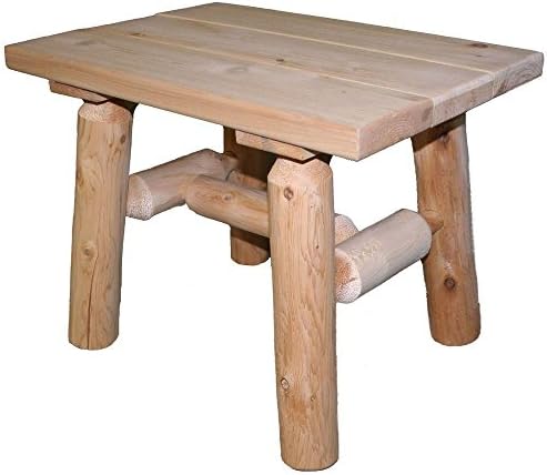 23 in. x 17 in. Cedar Log Patio End Table