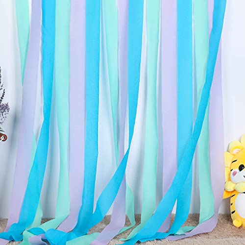 Bbeitoo Blue Mint Green Purple Crepe Paper Streamers 6Rolls 492Ft Tiffany Blue Pastel Blue Tassels Streamer Paper For Birthday Wedding Bridal Shower Paper Garland Wedding Decorations (0.15Ft*82Ft) #TOP4
