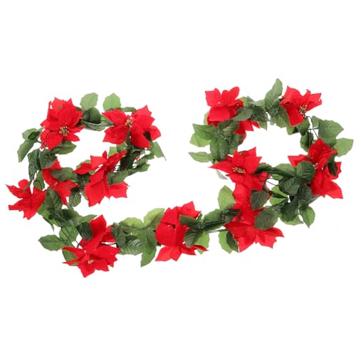 HOMSFOU �N���X�}�X���^������ 170cm �Ԃ��ԂƗΗt�̐l�H�كy���_���g DIY�p�݂艺������ �N���X�}�X�c���[ �}���g���s�[�X �K�i�肷�����