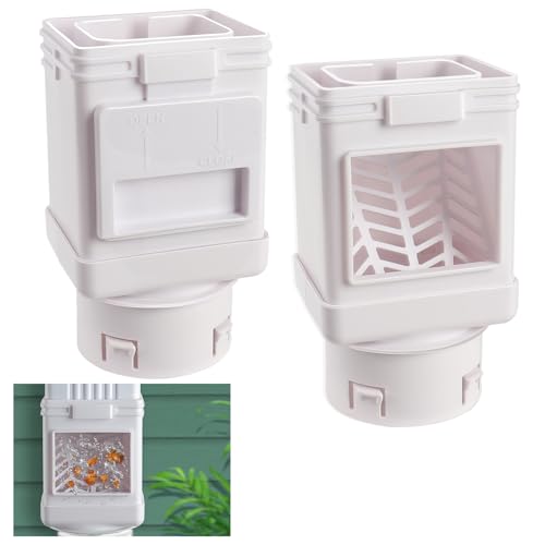 MARKBIT Downspout Filter Downspout Leaf Filter White 2PCS