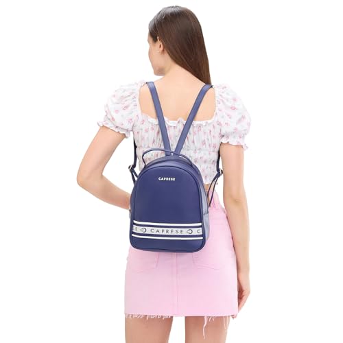 Image of Caprese Trinity Fashion Backpack Medium Navy Solid Women's Bag