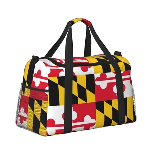 Flag of Maryland print Personal Item Bag Large Duffel Bag Travel Bag Weekender Bag Gym Bag Tote Duffel bag3