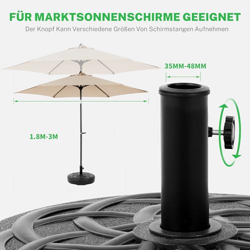 Pied de parasol remplissable eau sable mât 35-48mm robuste - 4