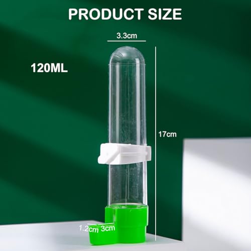 3 stuks automatische voeder- en waterdispensers voor parkieten, kooi, siervogels, papegaai, duif, transparante inhoud 120 ml - Afbeelding 3