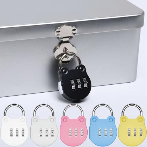 2 peças/conjunto de mini cadeado combinado, cadeado de combinação de 3 dígitos redefinível, adequado para caixas de ferramentas, armários, bagagem e mochilas, preto e branco