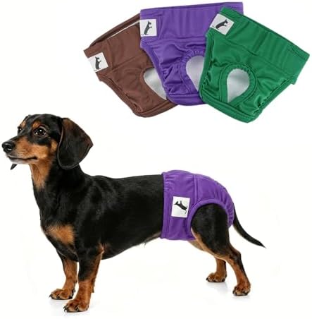 NAMSAN Female Dog Diapers, 3 Pack Breathable Dog Period Pants for...