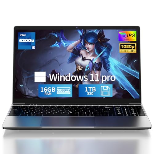 Image of 2026 Laptop Computer,15.6 inch FHD IPS,16GB RAM 1TB SSD,Windows 11 Pro,i5-6200U Up to 2.8GHz,Portable Laptop,Business Student Notebook,Backlit Keyboard,WiFi,BT 4.2,Mini HDMI,TF Card,2-Year Warranty