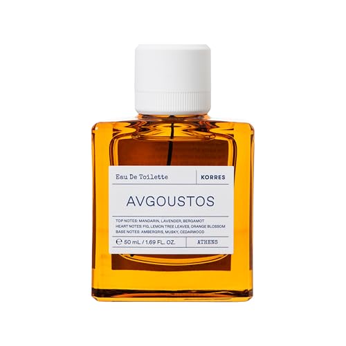 Image of KORRES Avgoustos Eau de Toilette, Fig & Citrus Spray, Unisex Scent with Mandarin Lavender Bergamot, Fig Lemon Leaf Middle, Ambergris Cedarwood Base, Fruity Woody Aroma for Women & Men, 1.69 Fl Oz