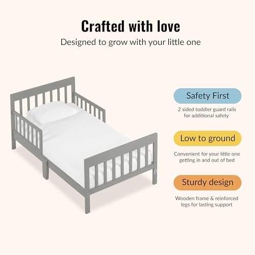 Image of Dream On Me Finn Toddler Bed, GREENGUARD Gold, Pinewood, Cool Grey