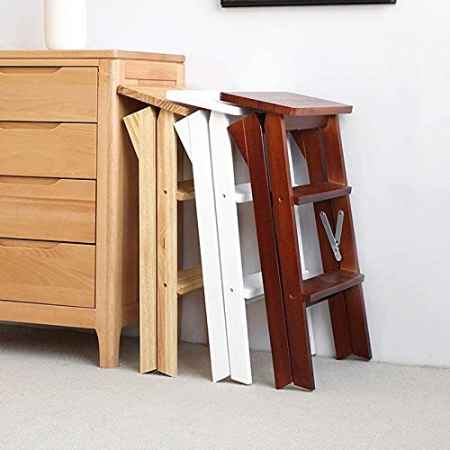 Taburete plegable de madera maciza con funcion silla de escalera de hogar de 100 kg 8