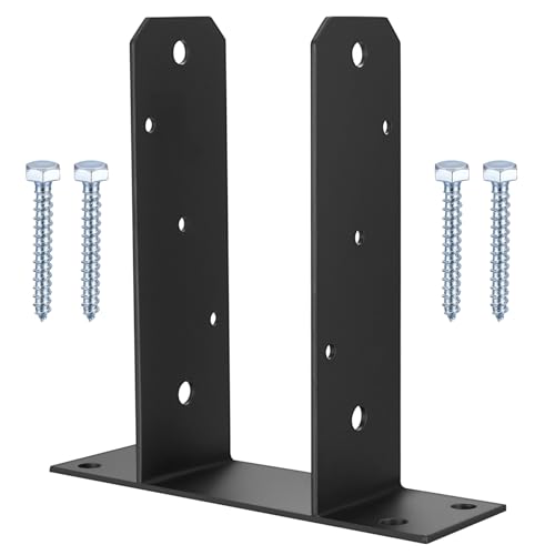 U-Pfostenträger, U Pfostenträger zum Aufschrauben, U Pfostenanker zum Aufdübeln, U-Form Pfostenhalter, Bodenplatte Vierkantholzpfosten, Zaunpfosten U Winkel zum Einbetonieren, 90x90mm