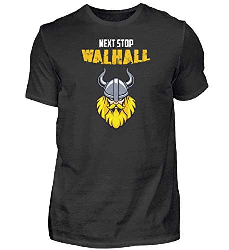 T-Shirt Wikinger Homme Next Stop Walhall Noir Vetement M