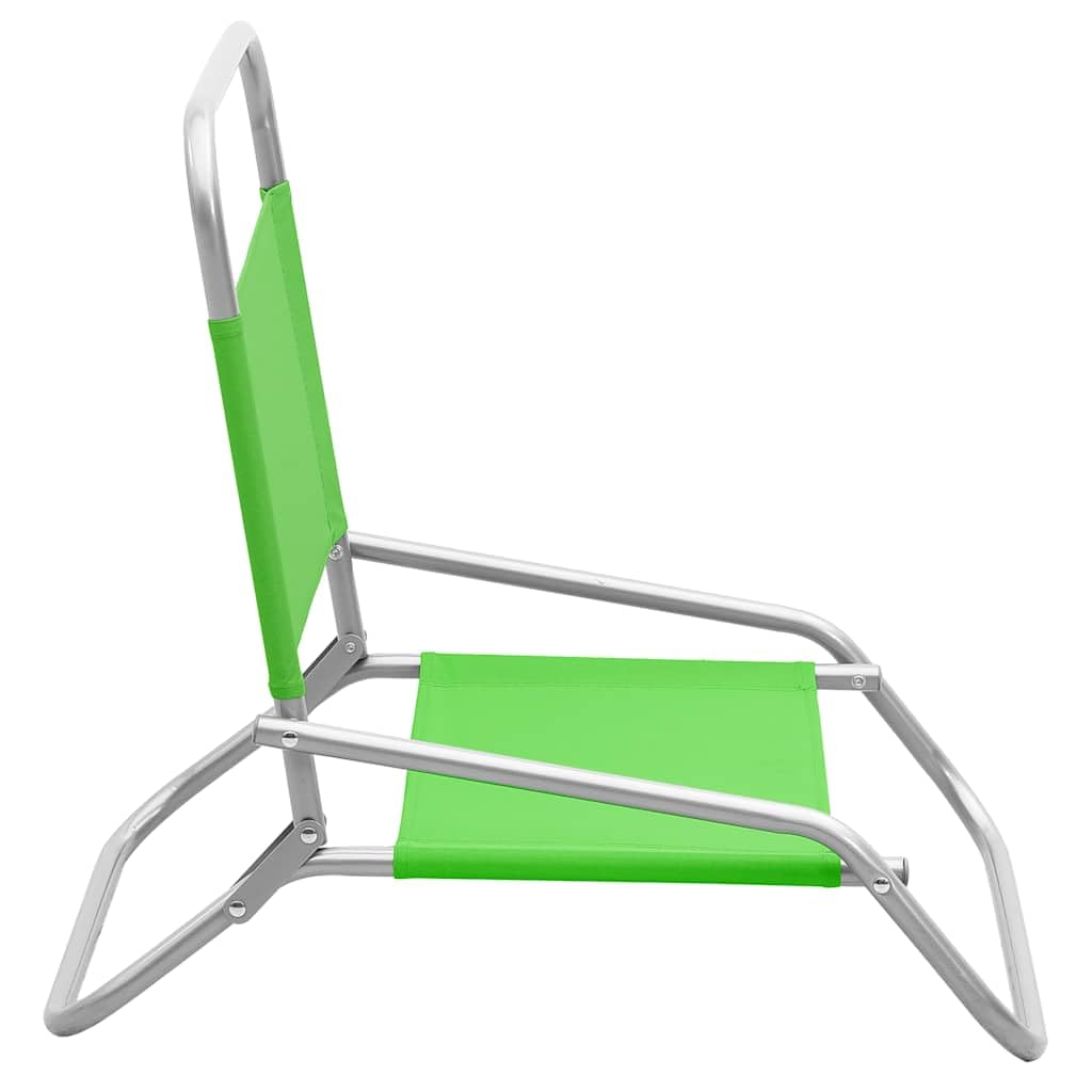 Klappbare Gartenstühle 2 Stück Grün Stoff Outdoor Campingstuhl Balkon Lounge mit Stahlrahmen, leicht zu transportieren, ideal für Terrasse, Park, Strand, Garten, und Freizeit im Freien