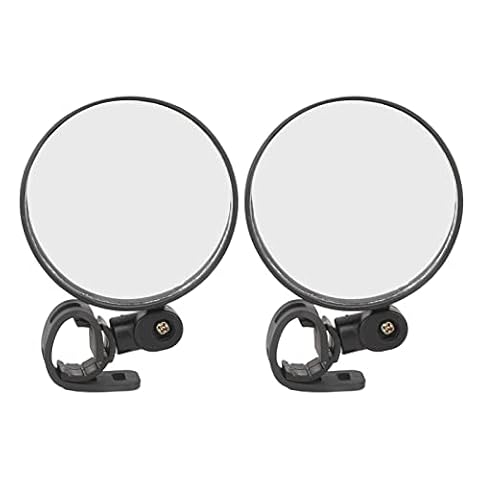 BONKZEBU 2PCS Rower Cofel View Lusterka 8 Cm, Regulowany Szeroki Kąt Okrągły Skutera Lusterka Wsteczna Universal do Roweru na Wózku Inwalidzkim, Lusterka Wózka Inwalidzkiego, Lusterka