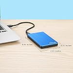 Portable External Hard Drive, USB 3.0, Ultra Slim, Compatible with MAC Desktop Laptop PC (Blue, 500, GB)