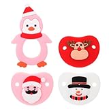 VICASKY Chupetes de Navidad de juguete The Supplies para niños, chupetes de Navidad, divertidos, sin olor, creativos, 4 unidades