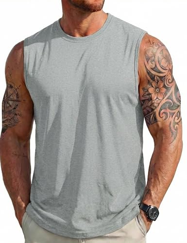 MAGCOMSEN Men's Tank Top Summer Moisture Wicking Breathable Sleeveless Tshirts Workout Gym Beaters...