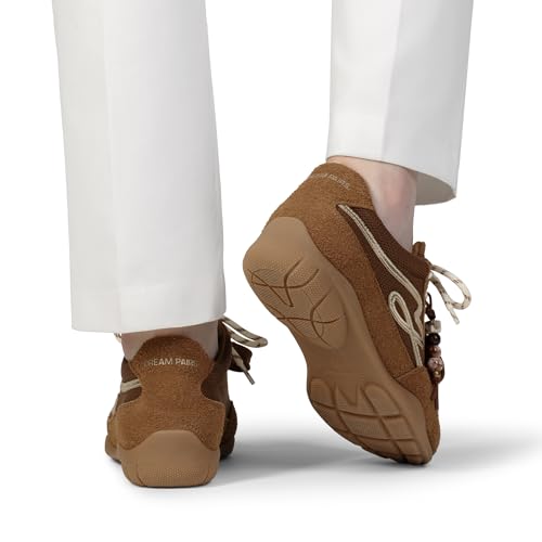 DREAM PAIRS DREAM PAIRS Women's Retro Platform Sneakers, Faux Suede Casual Fashion All-Day Comfort Cushion Walking Breathable Shoes,Size 11,Brown,SDFN26043W