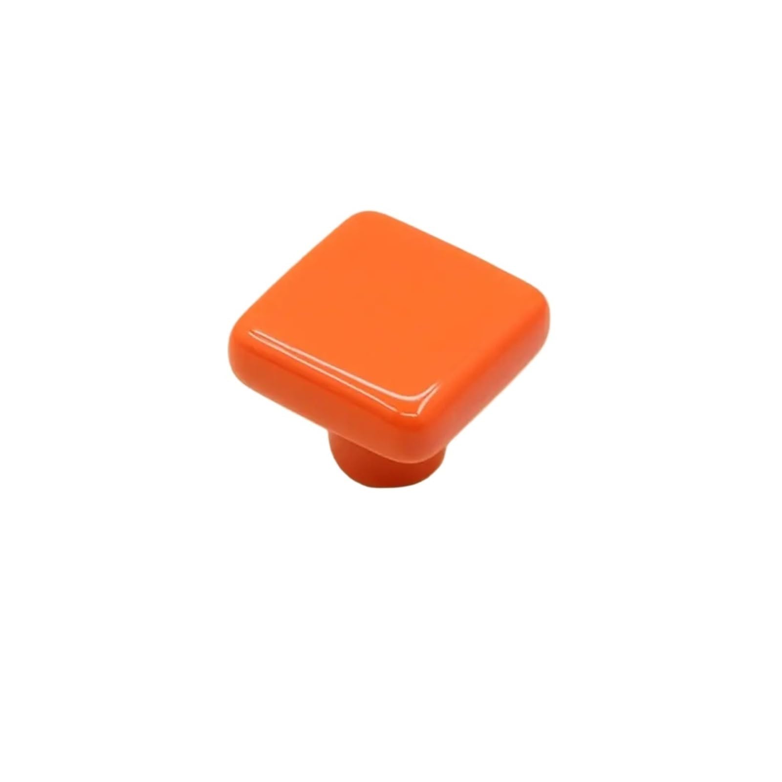 Wonjoxel Orange Ceramic Door Knobs 4Pcs Simplicity Single Hole Colored Ceramic Knob Pull Handles Drawer Knobs Modern Square Cabinet Wardrobe(Orange)