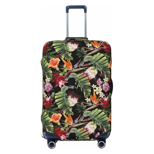 Luggage Cover Protector Suitcase Cover - High Elasticity Elegant Tropical Flowers Suitcase Cover for Luggage