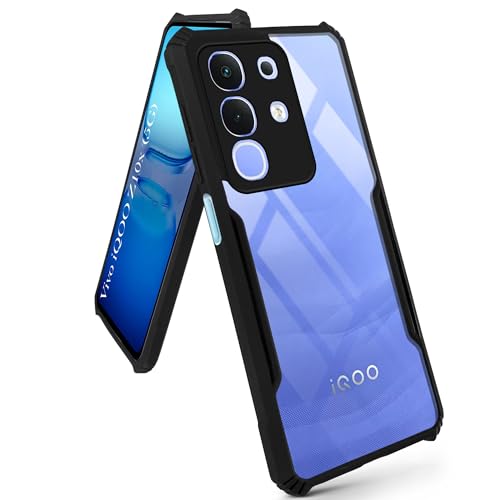 Image of Jkobi Back Cover Case for Vivo iQOO Z10x (Shockproof with Polycarbonate Clear Panel | Professional Black)