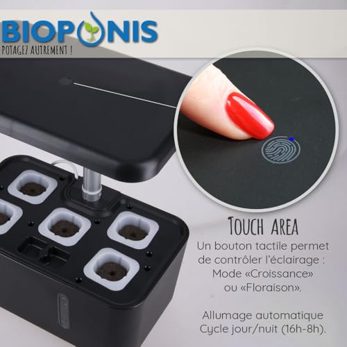 Bioponis Eden Noir – Hydroponischer Gemüsegarten für den Innenbereich – 5 Anzuchtplätze