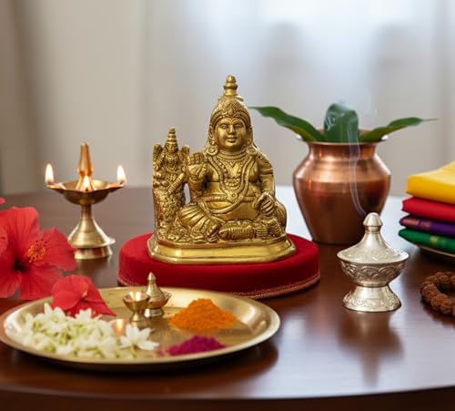 Figura Decorativa Estatua Laxmi Kuber de Latón 4.25" miniatura 2
