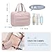 GOLF QUALITY Travel Toiletry Bag with Jewelry Organizer, Hanging Toiletry Bag for Toiletries Puffy Cosmetic Make up Bag Organizer Carry-on Travel Accessories Essentials,Smoky Pink