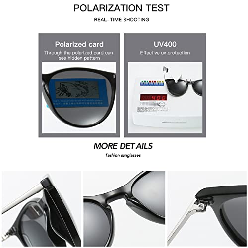 Jovakit Kids Polarized Sunglasses For Boys Girls, Classic Round Metal Frame 100% Uv Protection For Children Age 2-9 (Black/Blue Mirror) #TOP4