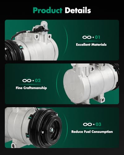 Image of SCITOO AC Compressor for Kia for Sorento 3.5L 2003-2006 | Fast Cooling, Ultra Low Noise (≤72 dB)Air Conditioner Compressor with Clutch, Easy Installation, 6512206 CS20139