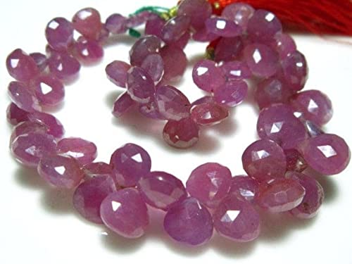 Saphir rose briolettes en cœur AAA de LKBEADS pour la création de bijoux fins en fil de 20cm - 2