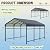Greesum 10x15FT Metal Carport with Heavy Duty Frame and Galvanized Steel Roof, Round Carports with Side Support Rods, Canopy Shelter for Car, Pickup Trucks, Boats, Party, Gray