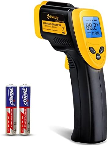 Etekcity Infrared Thermometer 1080, Heat Temperature Temp Gun for Cooking, Laser IR Surface Tool for Pizza Oven, Meat, Griddle, Grill, HVAC, Engine, Accessories, -58°F to 1130°F, Yellow