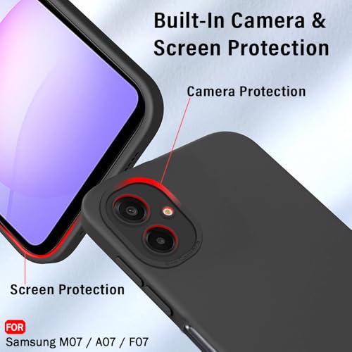Image of TheGiftKart Liquid Silicon Back Cover Case for Samsung Galaxy M07 / F07 | Stylish Camera Protection Module | Micro-Fibre Lining Inside | Shockproof Cover Case for Samsung M07 / F07 (Silicone, Black)