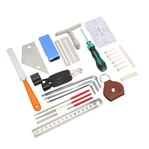 楽器セットアップツールキット、36個ストリングオーガナイザーファイルギター修理ツールレベリングルーラーギフトアクセサリーマンドリン用ベース用ウクレレ