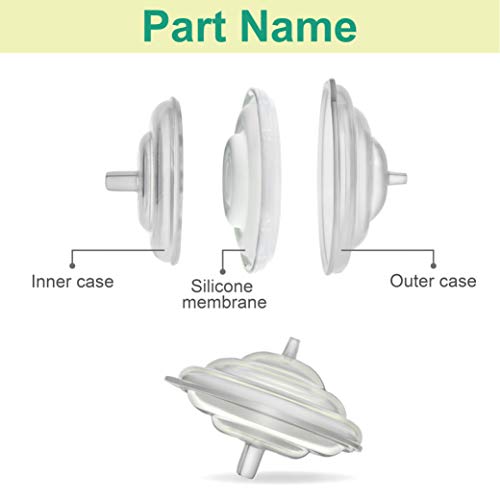 Image of Maymom Backflow Protector Compatible with Spectra S2 S1, 9 Plus Breastpumps with Bonus Flange Adapters. Replacement Spectra Pump Parts Backflow Protector Silicone Diaphragm; 4 pc