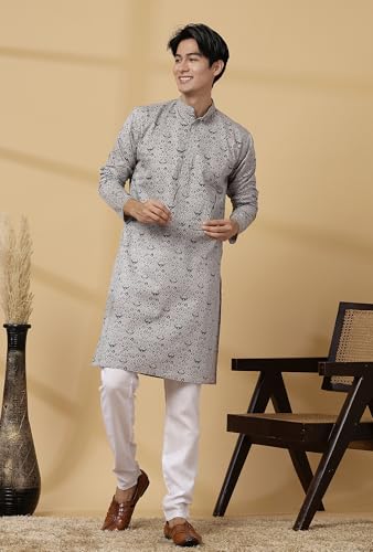 Image of Majestic Man Men's Cotton Regular Fit Casual Kurta