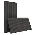 INNO STICKERS 4-Piece Wood Slat Wall Panel for Interior Wall Decor Noise Cancelling 47.2" x 23.6" Peel and Stick Acoustic Decorative 3D Sound Absorbing Wall Paneling, Black Grey