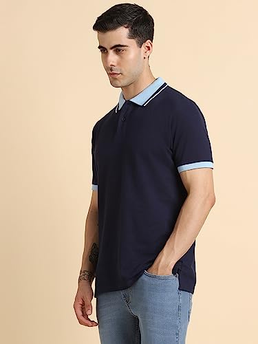 Image of Dennis Lingo Men's Solid Polo Regular Fit T-Shirt (Cotton Polo)