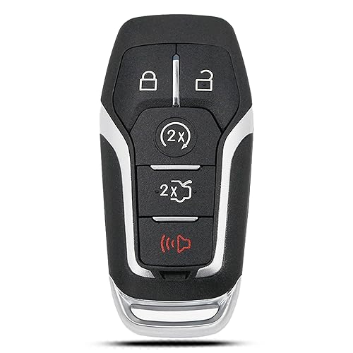 SUPALAND Key Fob Shell Case Replacement Fits for Ford Mustang Fusion Edge Explorer F150 F250 F350 Lincoln MKZ MKX MKC 2014-2017 Keyless Entry Remote Control 5 Button Pad Cover M3N-A2C31243300