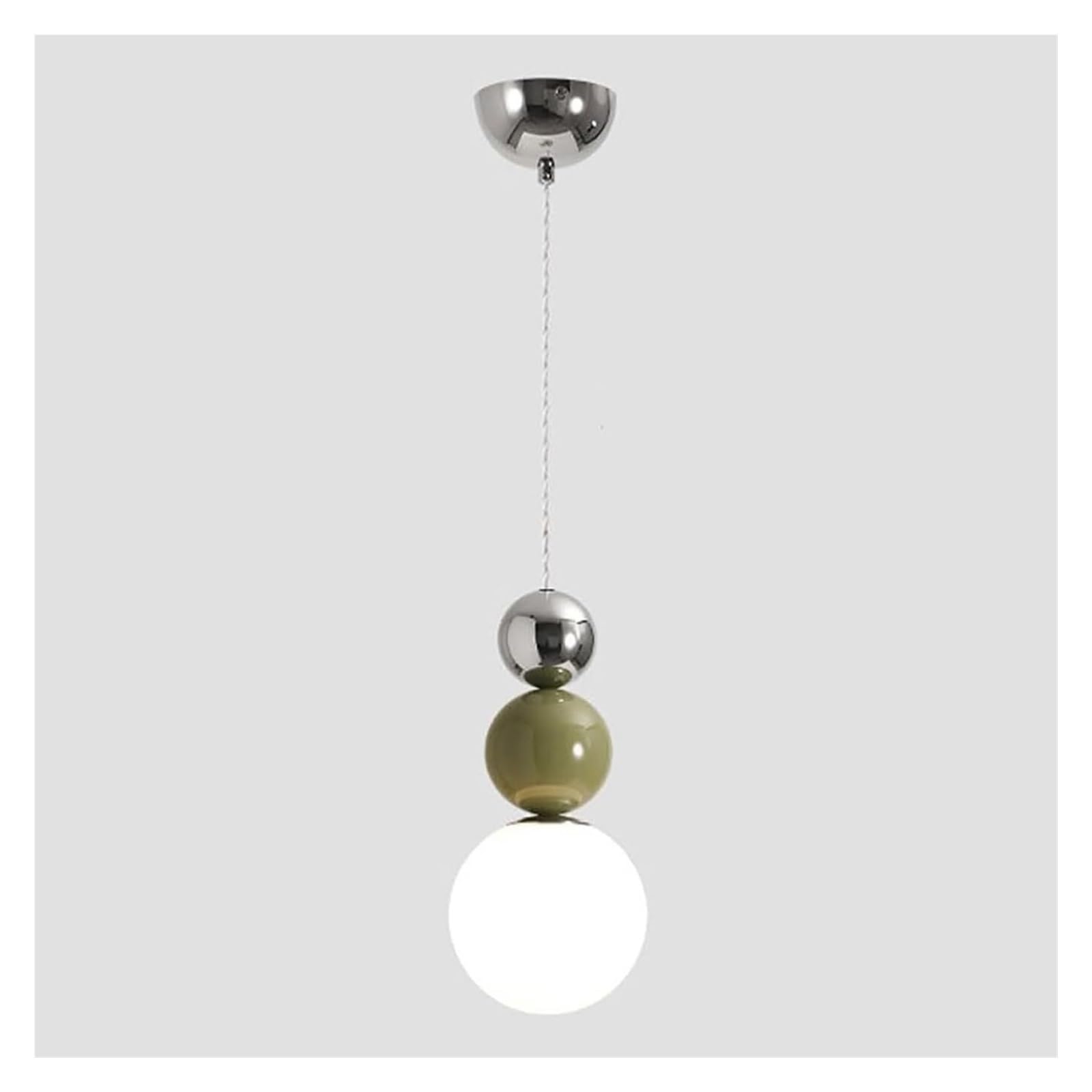 KHUKHU Mid Century Glass Globe Pendant Light, Glass Pendant Light,Farmhouse Ceiling Pendant Light,1-Light Ceiling Hanging Light Fixture for Kitchen Island Living Room Farmhouse Bar(B)