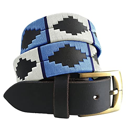 Carlos Diaz Męski, damski, najwyższej jakości, unisex, brązowy, skórzany, haftowany, designerski pasek polo, Brązowy, 90 cm/80 cm talia