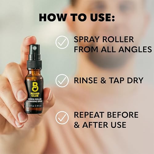 Image of The Beard Club Derma Roller Cleansing Spray - Clean and Prolong Derma Roller & Beard Roller Life - 1oz