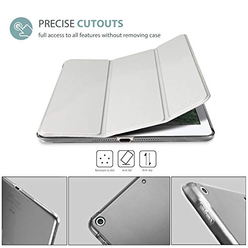 Image of ProCase Smart Case for iPad 9.7 Inch iPad 6th /5th Generation 2018 2017(Model: A1893 A1954 A1822 A1823), Ultra Slim Lightweight Stand Cover with Translucent Frosted Back -Silver