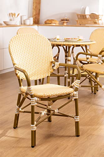 SKLUM-Silla-de-Comedor-en-Mimbre-Sintetico-Alisa-Bistro-Ratan-PE-Aluminio-Amarillo-Vainilla 41UsrTDazyL